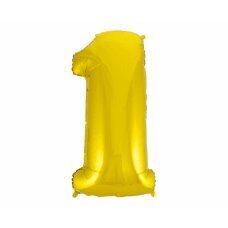 Folijas balons Beauty & Charm cipars 1, zeltains, 92 cm cena un informācija | Baloni | 220.lv