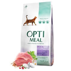 OPTIMEAL™ Super Premium Hairball Полнорационный сухой корм для взрослых кошек с эффектом очищения шерсти - утка, 10 кг цена и информация | Сухой корм для кошек | 220.lv