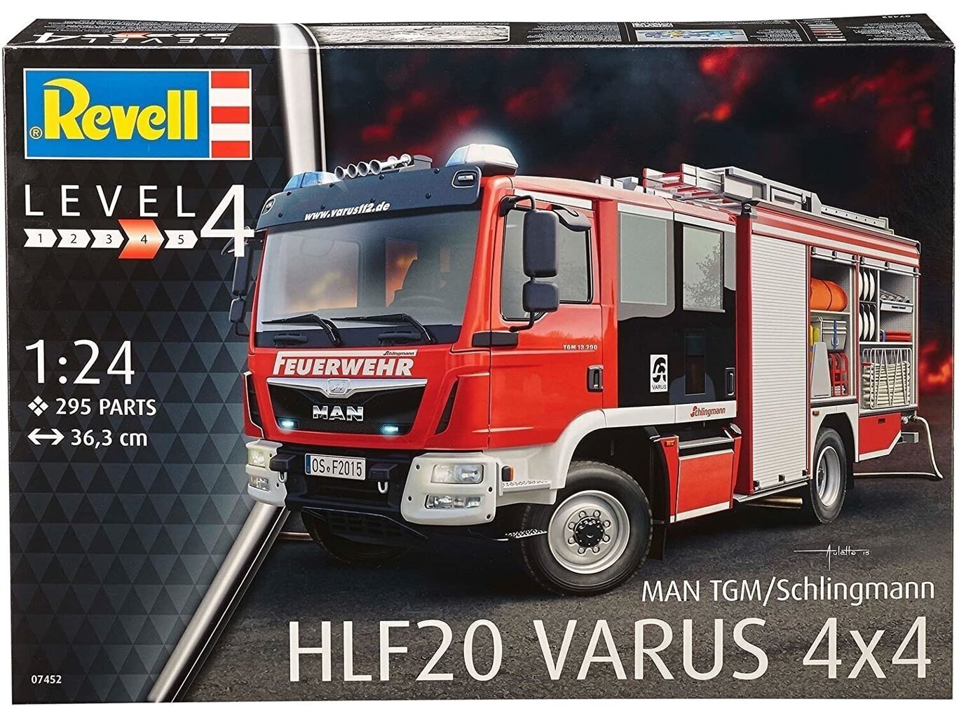 Revell - Schlingmann HLF 20 Varus 4x4 (MAN TGM), 1/24, 07452 цена и информация | Konstruktori | 220.lv