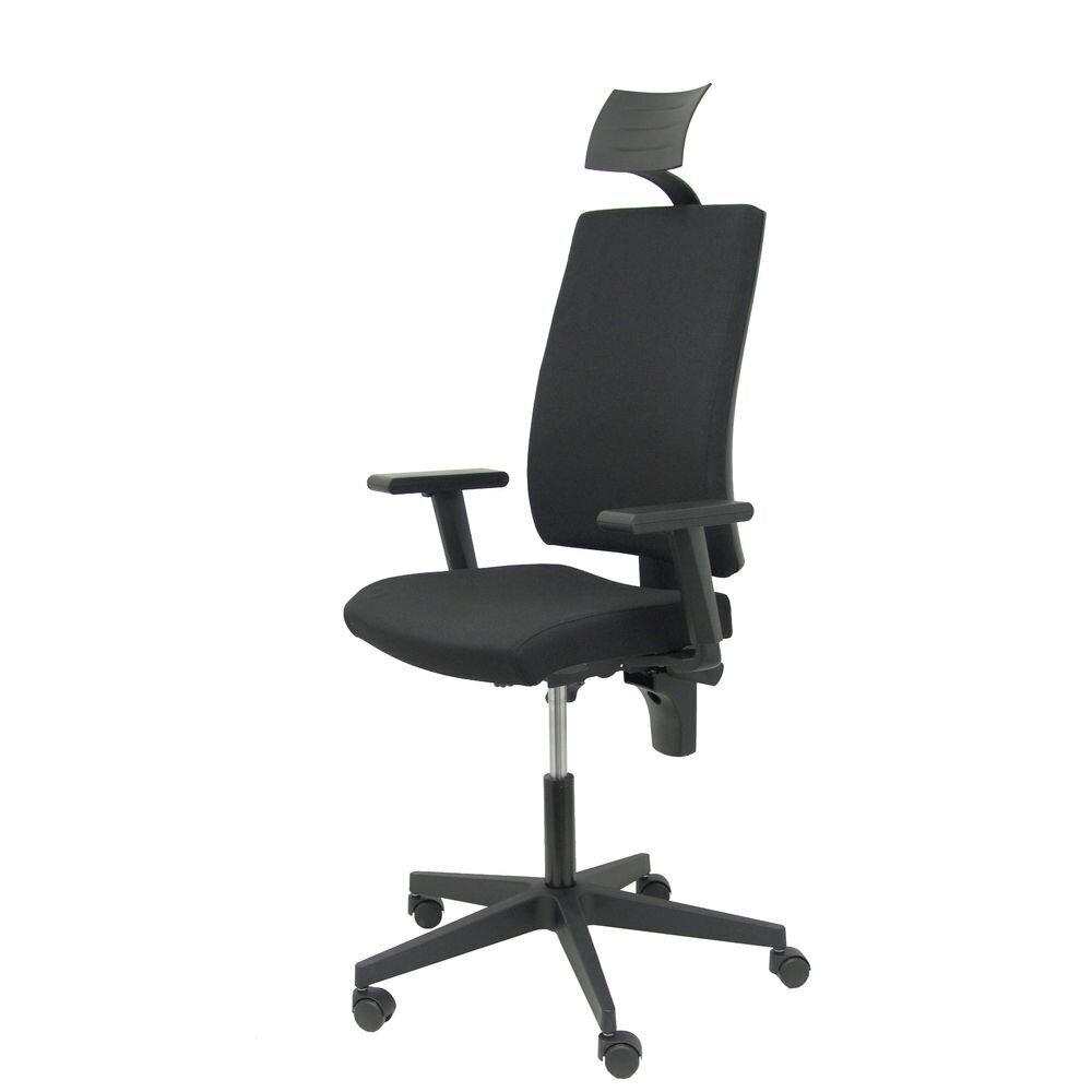 Biroja krēsls ar galvas balstu Lezuza Piqueras y Crespo 322NECC, melns цена и информация | Biroja krēsli | 220.lv