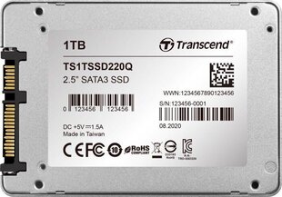 Transcend, 1 TB cena un informācija | Iekšējie cietie diski (HDD, SSD, Hybrid) | 220.lv