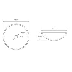 Умывальник стеклянный круглый на столешницу 42x42x14 см, чёрный цена и информация | Для мойки | 220.lv