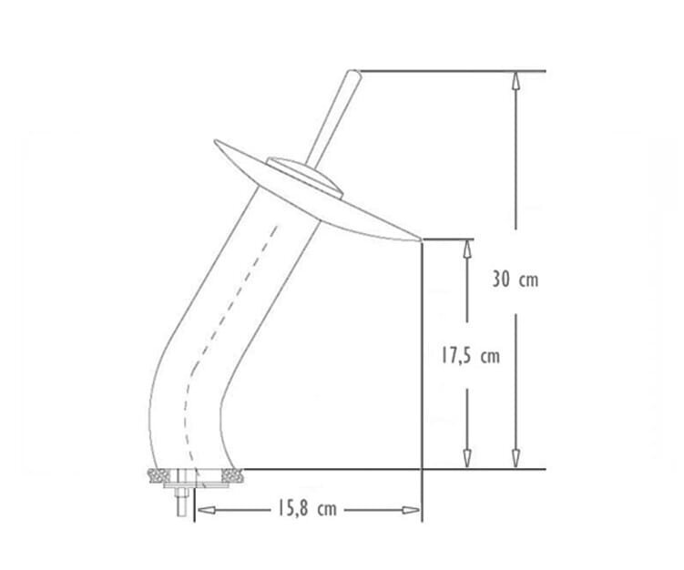 Stikla jaucējkrāns uz galda virsmas WATER FALL 30 cm, melns цена и информация | Jaucējkrāni | 220.lv