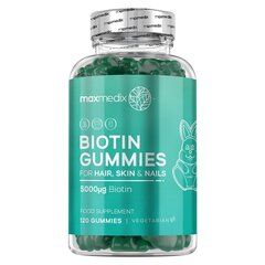 Biotīna košļājamās tabletes matiem, ādai un nagiem, 5000 mcg, 120 gab. cena un informācija | Vitamīni, preparāti, uztura bagātinātāji skaistumam | 220.lv