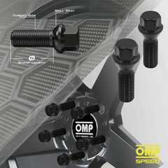 Комплект винтов OMP OMPS09571401 M14 x 1,50 4 шт цена и информация | Авто принадлежности | 220.lv