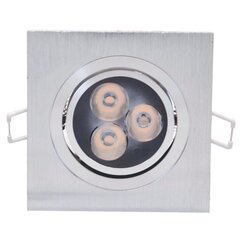 Iebūvējamais kvadrāts metāls LED gaismeklis "LENS" 3W cena un informācija | Iebūvējamās lampas, LED paneļi | 220.lv