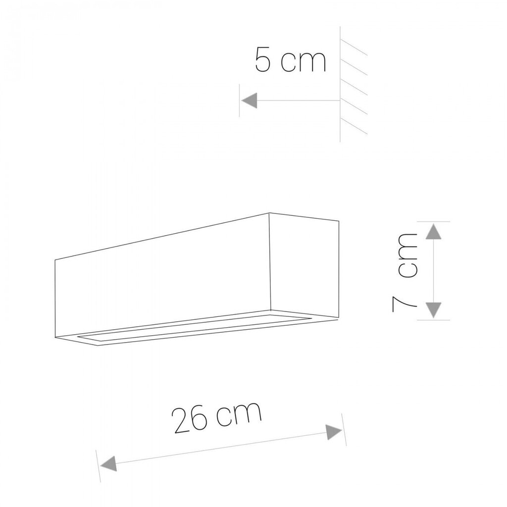 Nowodvorski Lighting sienas lampa Straight 6350, pelēka cena un informācija | Sienas lampas | 220.lv