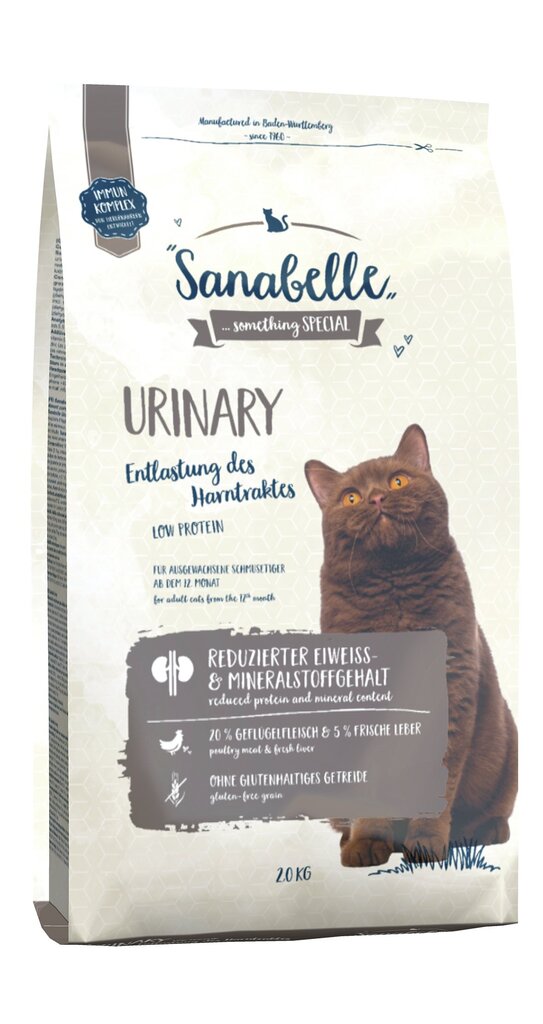 Sanabelle jūtīgai urīnceļu sistēmai Urinary, 2 kg cena un informācija | Sausā barība kaķiem | 220.lv