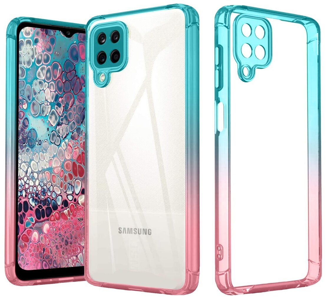 ColorFul Hard Case For Samsung Galaxy A12, zils/ rozā cena un informācija | Telefonu vāciņi, maciņi | 220.lv