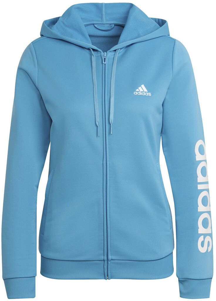 Adidas Sporta Tērps W Lin Ft Ts Black Blue HD1696 HD1696/2XL cena un informācija | Sporta apģērbs sievietēm | 220.lv