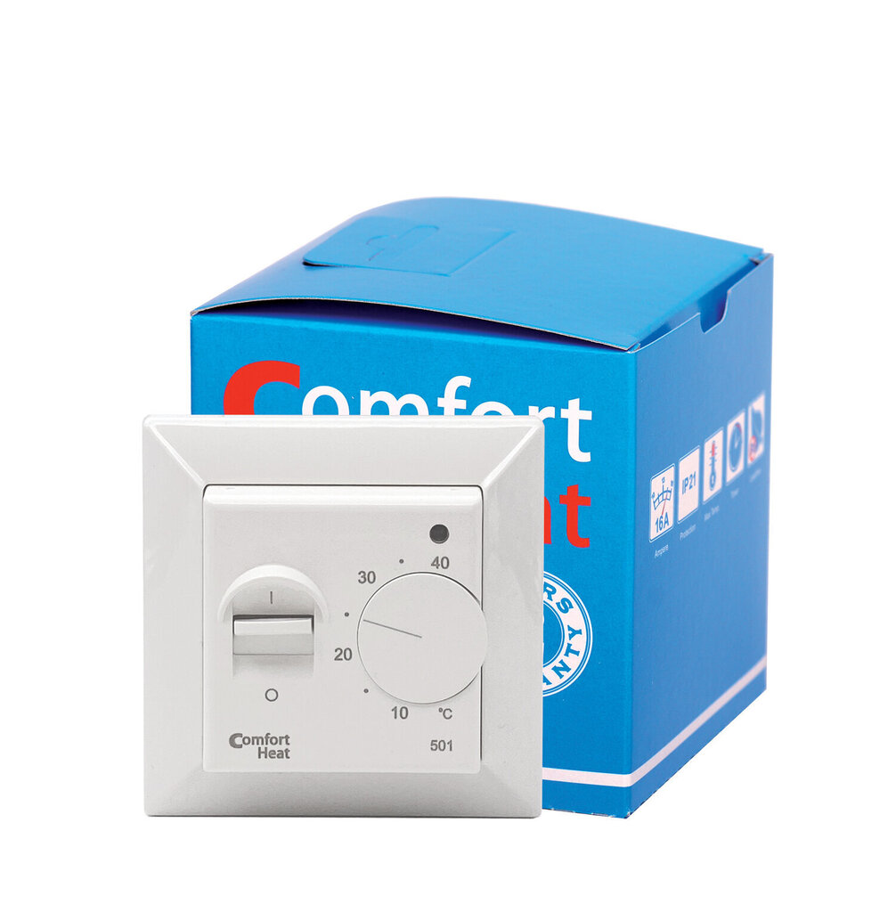 Comfort 501 zemapmetuma termostats ar grīdas temperatūras sensoru 14A; 3200W; 230V cena un informācija | Siltās grīdas | 220.lv
