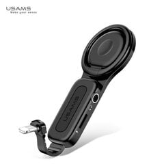 Usams US-SJ275 AU06 Lightning uz 3.5mm Audio + Lightning uzlādes ligzda Adapteris un Gredzena Pirksta Turētājs Melns cena un informācija | Kabeļi un vadi | 220.lv