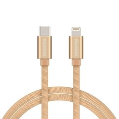 Swissten Textile USB-C To Lightning (MD818ZM/A) Datu un Uzlādes Kabelis Fast Charge / 3A / 1.2m Zeltains cena un informācija | Kabeļi un vadi | 220.lv