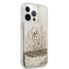 GUHCP13XLG4GGO Guess TPU Big 4G Liquid Glitter Gold Case for iPhone 13 Pro Max Transparent цена и информация | Чехлы для телефонов | 220.lv