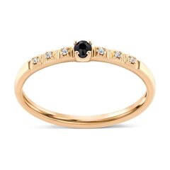 Золотое кольцо с бриллиантом и сапфиром 09KJF500029 цена и информация | Кольца | 220.lv