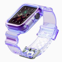 Силиконовый ремешок Fusion Light Set для Apple Watch 42 мм / 44 ммm / 45 мм, фиолетовый цена и информация | Аксессуары для смарт-часов и браслетов | 220.lv