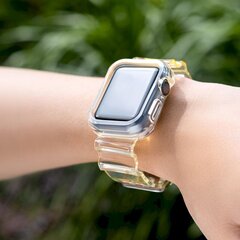 Силиконовый ремешок Fusion Light Set для Apple Watch 42 мм / 44 мм / 45 мм, желтый цена и информация | Аксессуары для смарт-часов и браслетов | 220.lv