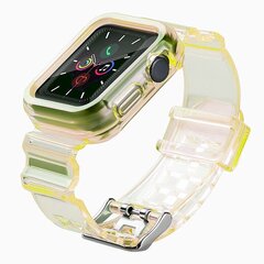 Силиконовый ремешок Fusion Light Set для Apple Watch 42 мм / 44 мм / 45 мм, желтый цена и информация | Аксессуары для смарт-часов и браслетов | 220.lv