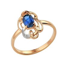 Золотое кольцо с бриллиантом и сапфиром 09SC5000674 цена и информация | Кольца | 220.lv