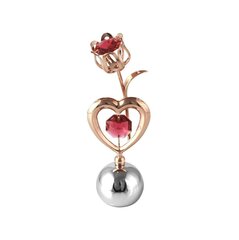 Тюльпан с сердцем на подставке в виде шара с кристаллами Swarovski цена и информация | Детали интерьера | 220.lv