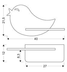 Candellux sienas lampa ar plauktu Kids Bird цена и информация | Настенные светильники | 220.lv