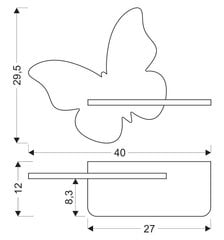 Candellux sienas lampa ar plauktu Butterfly Kids цена и информация | Настенные светильники | 220.lv