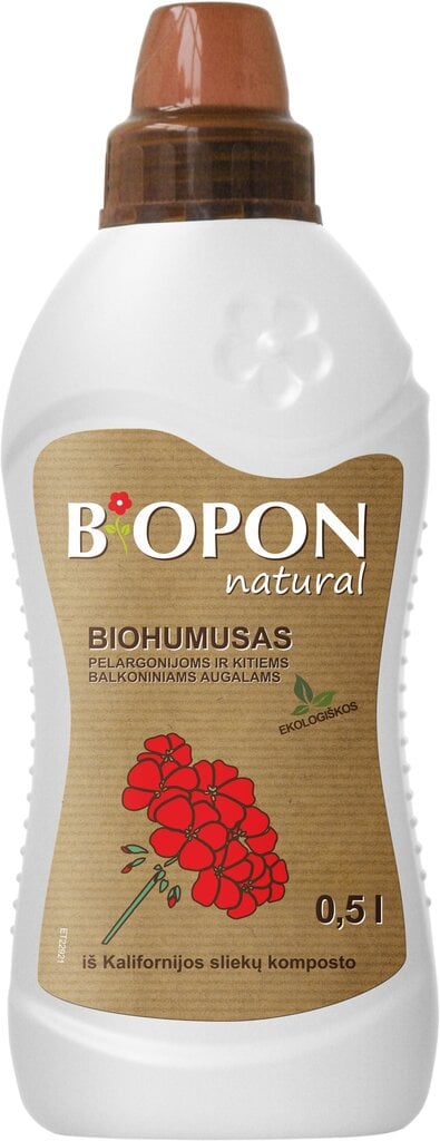 BIOPON NATURAL Biohumuss balkona augiem cena un informācija | Šķidrie mēslošanas līdzekļi | 220.lv