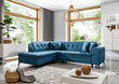 Stūra dīvāns NORE Lanvin, Lukso, zils цена и информация | Stūra dīvāni | 220.lv