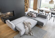 Stūra dīvāns NORE NORE Larde, Leve, smilškrāsas cena un informācija | Stūra dīvāni | 220.lv