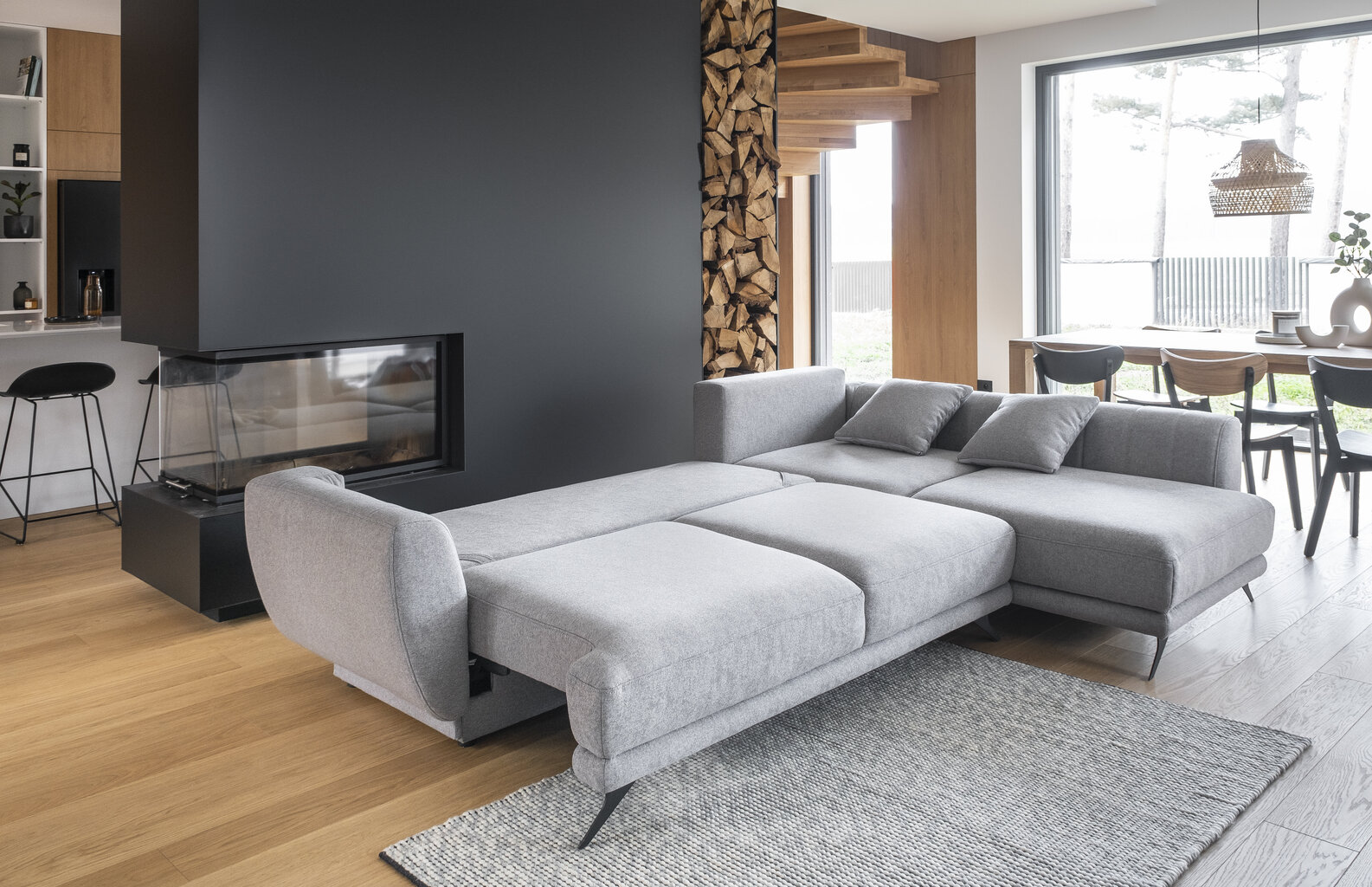 Stūra dīvāns NORE NORE Larde, Leve, smilškrāsas цена и информация | Stūra dīvāni | 220.lv
