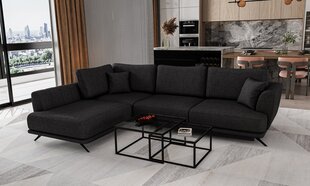 Stūra dīvāns NORE Larde, Vero, melns cena un informācija | Stūra dīvāni | 220.lv