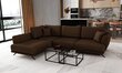 Stūra dīvāns NORE Larde, Flores, brūns cena un informācija | Stūra dīvāni | 220.lv