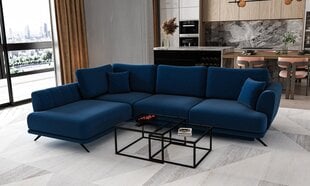 Stūra dīvāns NORE Larde, Lukso, zils cena un informācija | Stūra dīvāni | 220.lv
