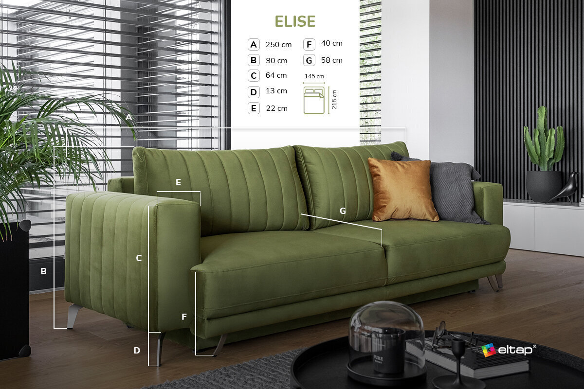 Dīvāns NORE Elise, Sola, smilškrāsas cena un informācija | Dīvāni | 220.lv