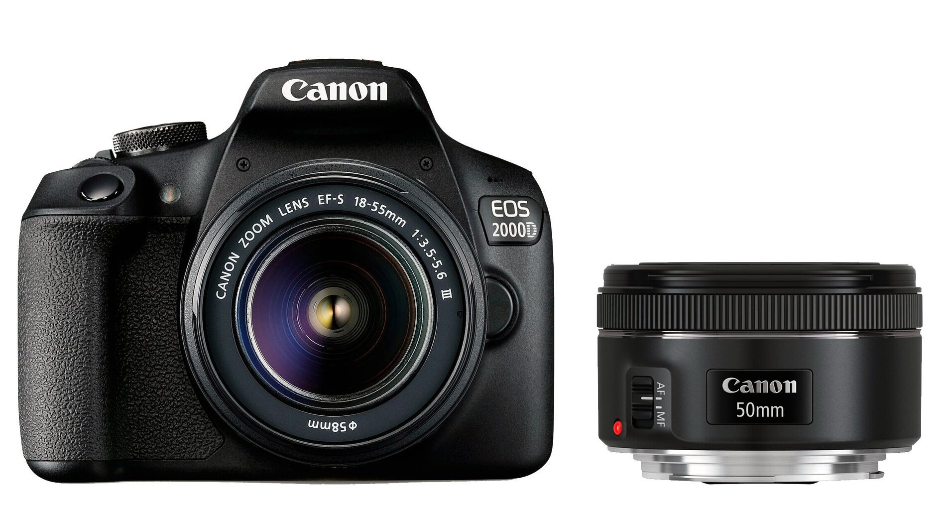 Canon EOS 2000D + EF-S 18-55mm III + EF 50mm STM цена и информация | Digitālās fotokameras | 220.lv