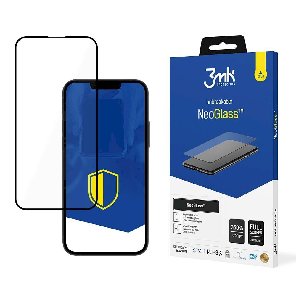3mk NeoGlass™, paredzēts Apple iPhone 13 Pro Black cena un informācija | Ekrāna aizsargstikli | 220.lv