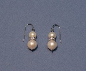Sudraba auskari ar baltām pērlēm cena un informācija | Auskari | 220.lv