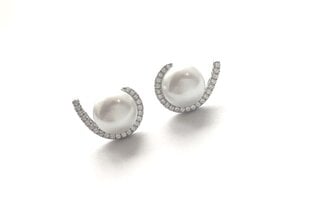Sudraba auskari ar baltām pērlēm cena un informācija | Auskari | 220.lv