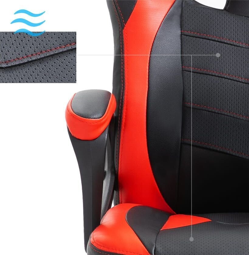 Spēļu krēsls Huzaro Force 2.5, melns/sarkans cena un informācija | Biroja krēsli | 220.lv