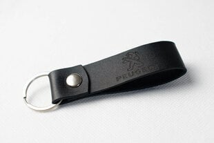 Ādas piekariņš Peugeot, melns cena un informācija | Atslēgu piekariņi | 220.lv