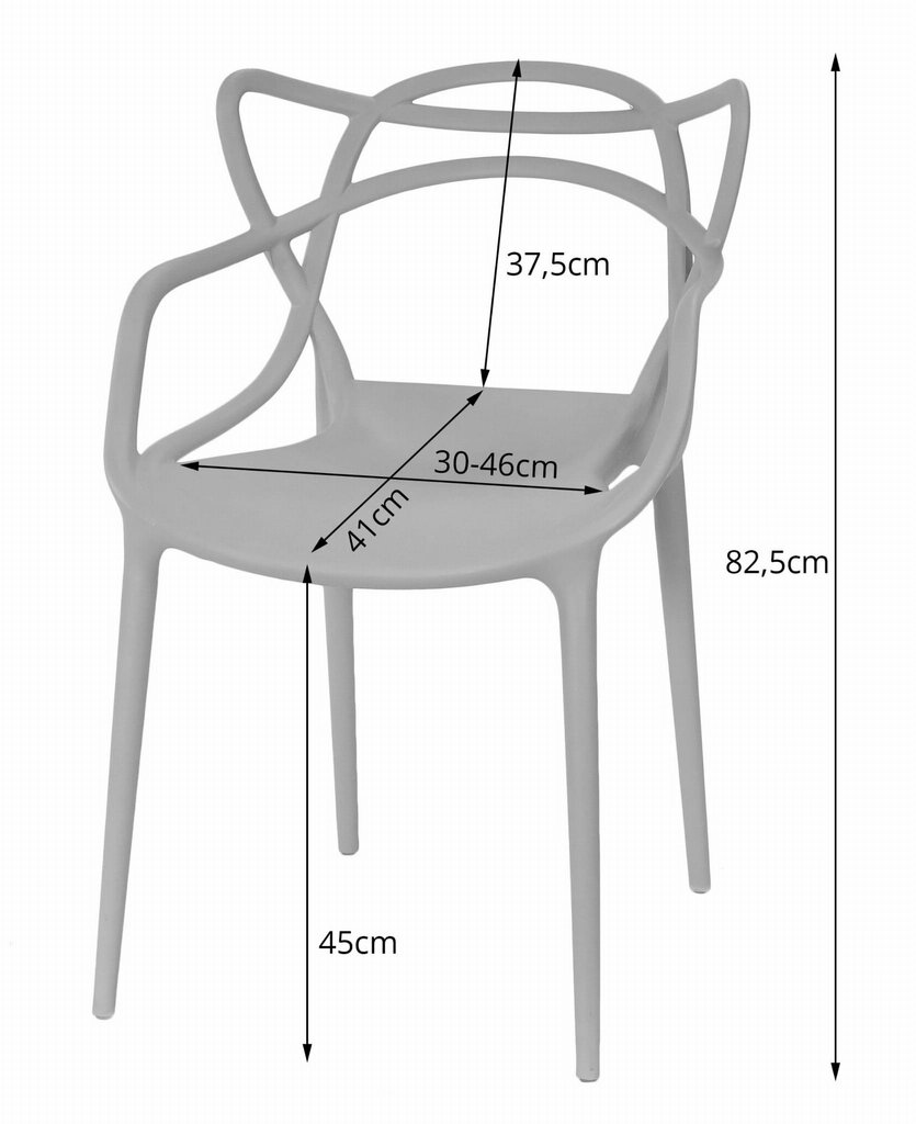 4-u krēslu komplekts Kato, melns цена и информация | Virtuves un ēdamistabas krēsli | 220.lv