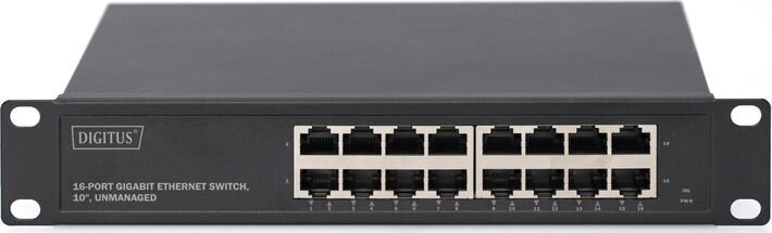 Digitus 16-port Gigabit Ethernet Switch DN-80115 10/100/1000 Mbps (RJ-45), Unmanaged, Rack mountable, Power supply type Internal, Ethernet LAN (RJ-45) ports 16 цена и информация | Komutatori (Switch) | 220.lv