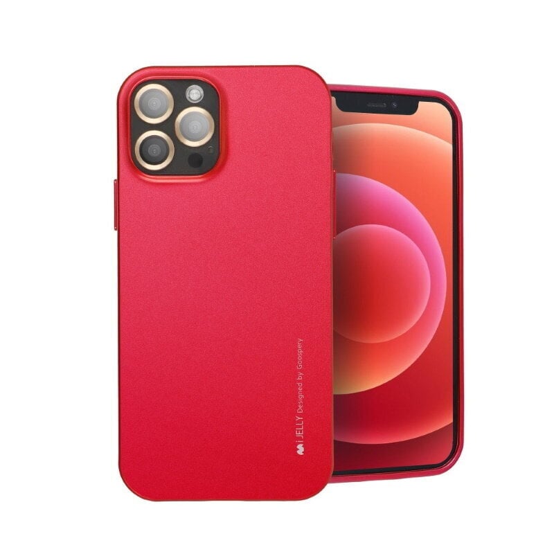 Mercury i-Jelly Metāla efekta Plāns TPU augstas aizsardzības priekš iPhone  13 Pro Max Cosmo Sarkans, iPhone 13 Pro Max cena | 220.lv