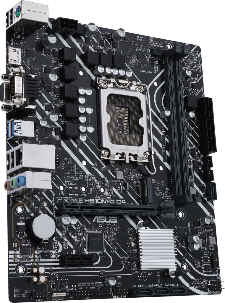 Pamatplate|ASUS|Intel H610|Intel H610|LGA1700|MicroATX|Atmiņa DDR4|Atmiņas slots 2|1xPCI-Express 3.0 1x|1xPCI-Express 4.0 16x|1xM.2|1x15pin D-sub|1xHD цена и информация | Mātesplates | 220.lv