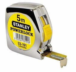 Stanley 33 194 Powerlock noteikums 5M 0 33 194 cena un informācija | Rokas instrumenti | 220.lv