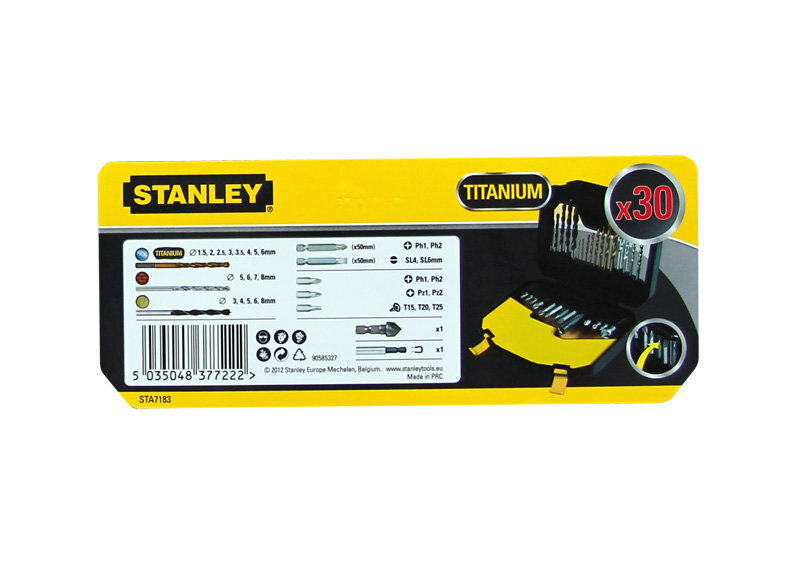 Stanley STA7183 XJ urbjmašīnas urbji (urbjmašīnas, urbju komplekts, mūris, metāls, koks, melns, nerūsējošais tērauds, 1,5, 2, 2, cena un informācija | Rokas instrumenti | 220.lv