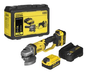 STANLEY SFMCG400M2K-QW Mini-Amoladora V20 18V 125mm ar 2 akumulatoriem Li-Ion 4Ah cena un informācija | Slīpmašīnas | 220.lv