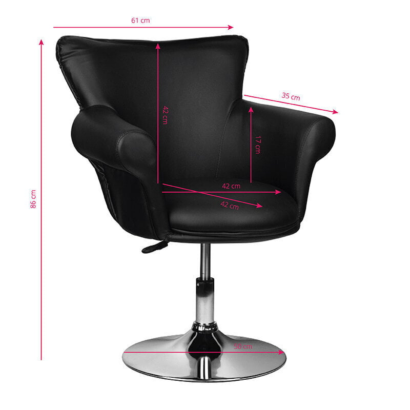 Profesionāls frizieru krēsls Gracija, melns cena un informācija | Mēbeles skaistumkopšanas saloniem | 220.lv
