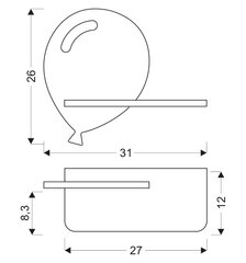 Candellux sienas lampa ar plauktu Kids Baloon цена и информация | Настенные светильники | 220.lv