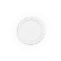Тарелки, 15.6 см, 125 шт., белые, переработанное тростниковое волокно, 0.8 кг/пакет цена и информация | Праздничная одноразовая посуда | 220.lv